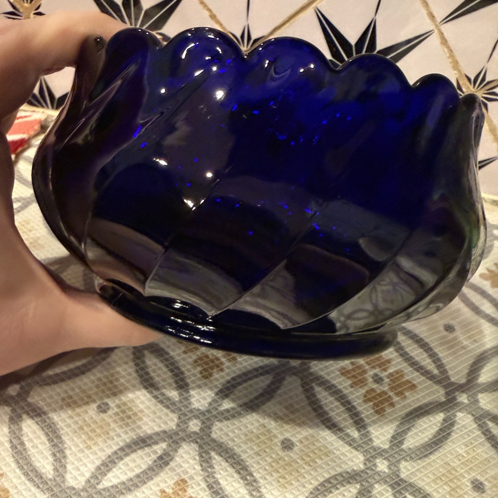 Elegant Blue Glass Bowl
